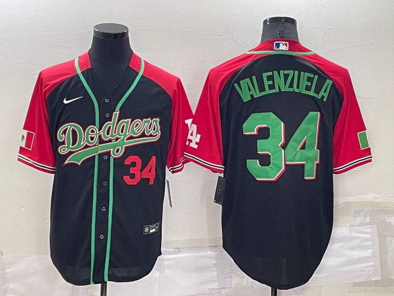 Men Los Angeles Dodgers #34 Valenzuela Black Throwback 2022 MLB Jerseys1->los angeles dodgers->MLB Jersey